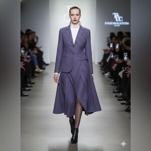 NVSCO 2107 Purple wool blend single breasted Blazer Jacket us 10